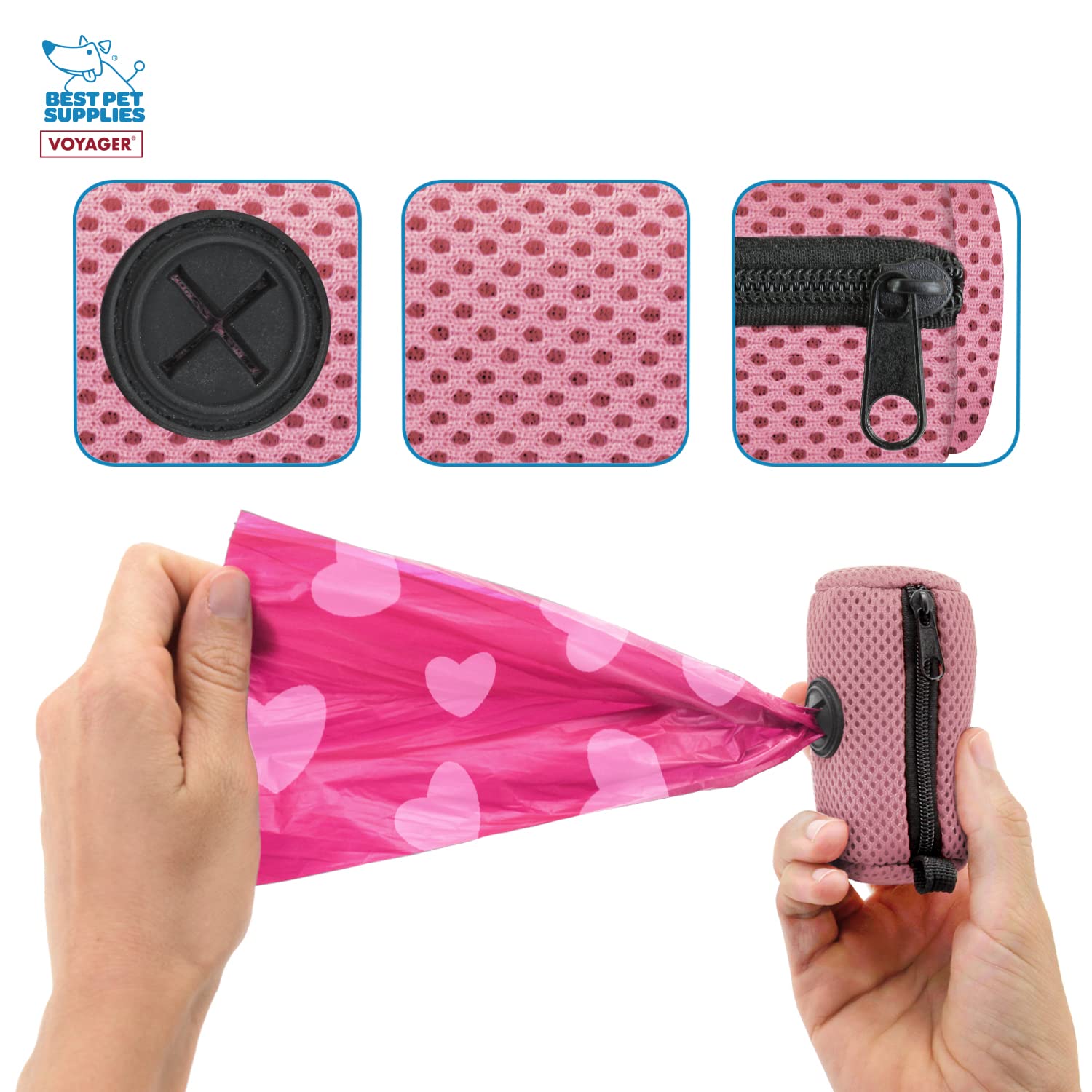 Best Pet Supplies maille réutilisable rose protège les sacs avec douceur.