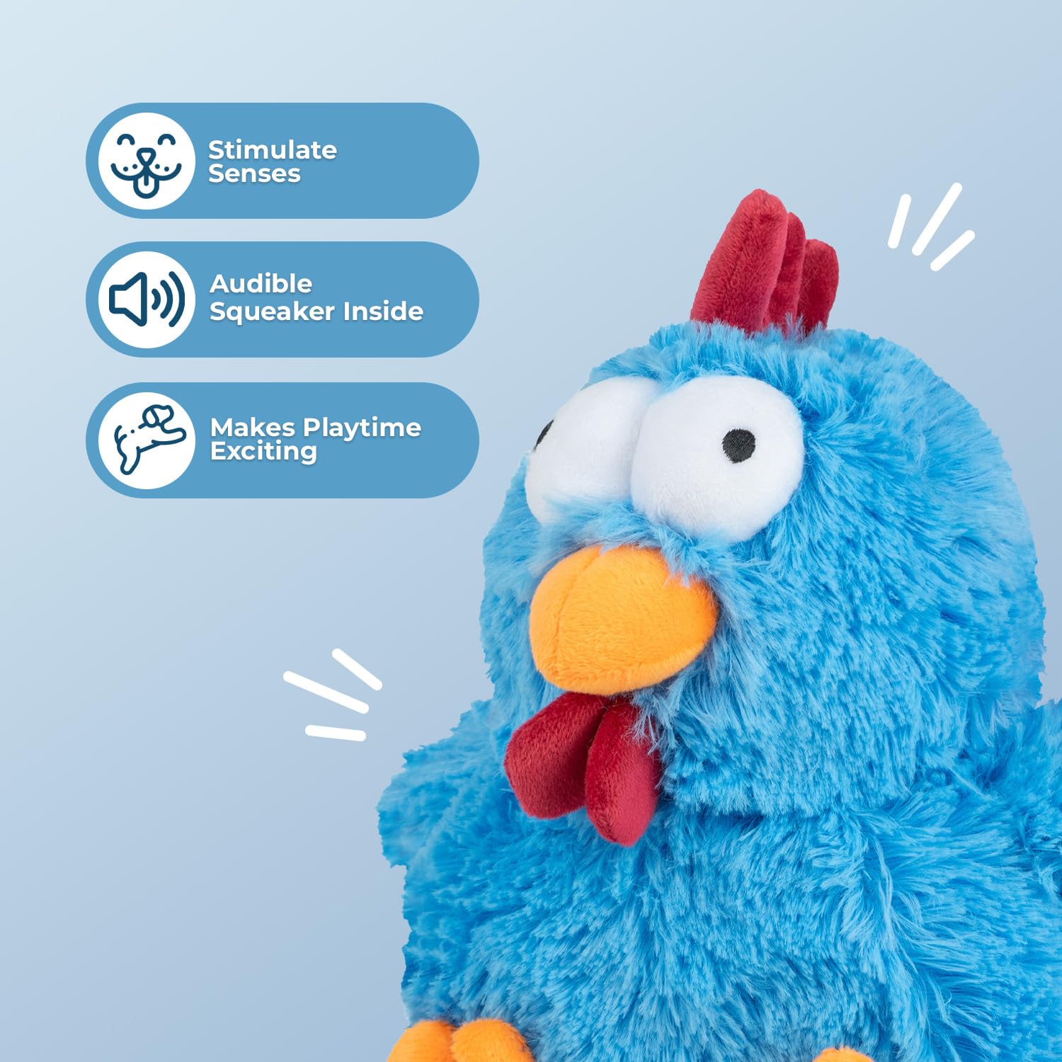 Best Pet Supplies Mrs Cluck lapin-doudou, mordillement doux et jeux calmes.