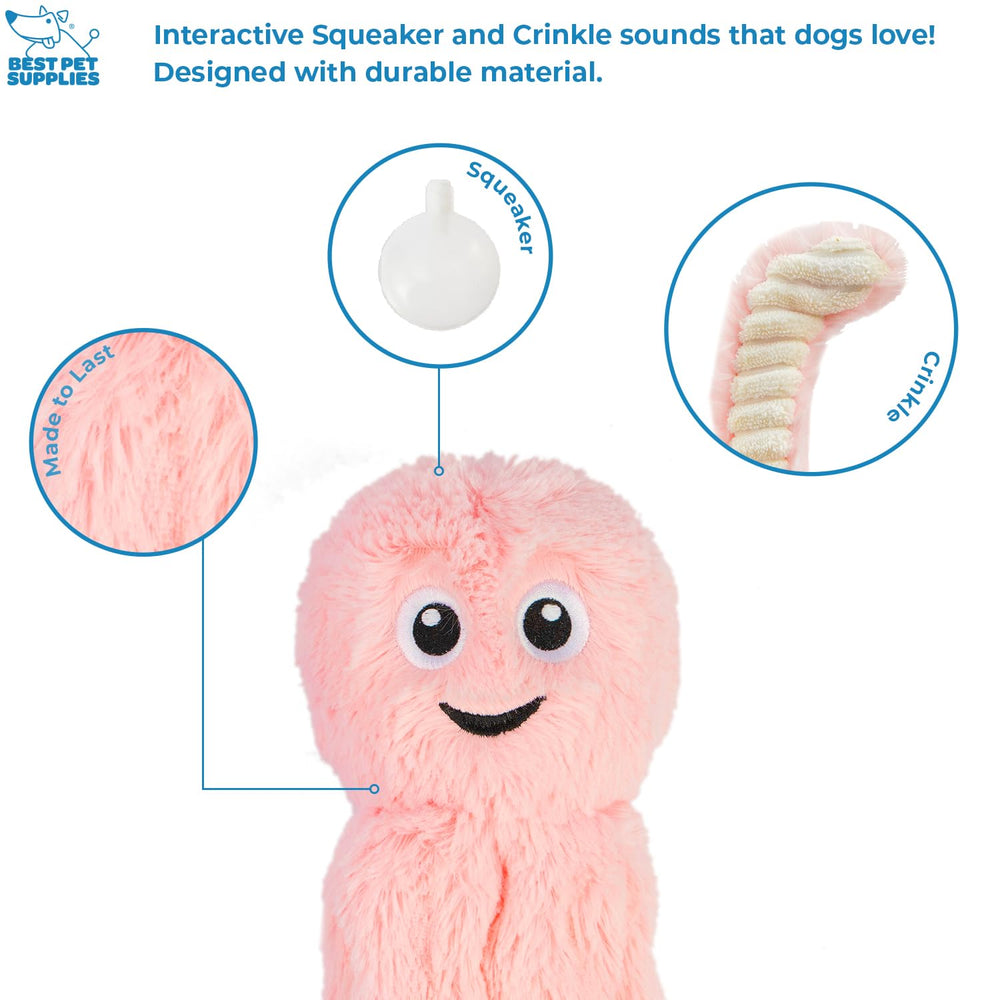 Best Pet Supplies Octomutant, jouet en peluche rose, compagnon réconfortant.