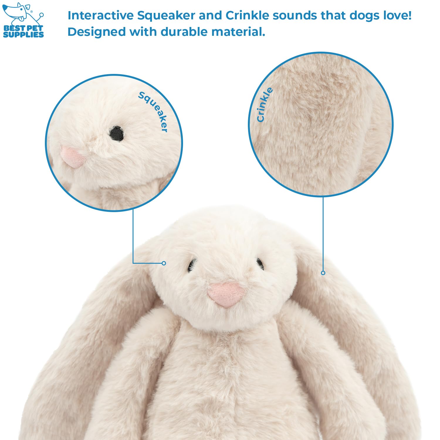 Best Pet Supplies orang-outan-beige peluche interactive pour chiens joueurs.