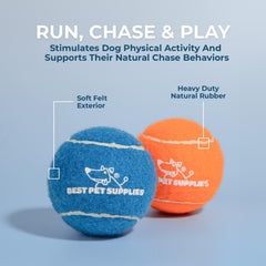 Best Pet Supplies pack-4-balles-chien: polyvalent pour varier les jeux et les distances.