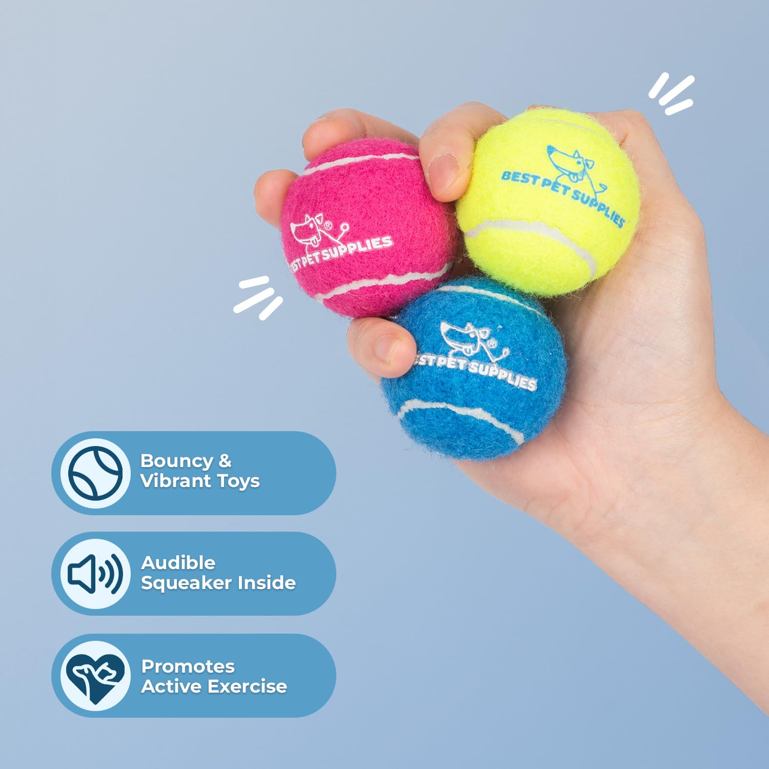 Pack de 4 balles Best Pet Supplies, pratique pour les jeux en famille.