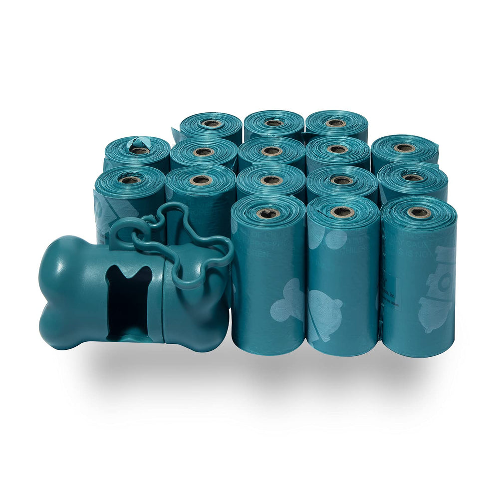 Best Pet Supplies rouleau turquoise, sacs-poubelle pratiques pour balades et sorties.