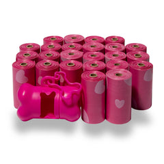 Sacs à crottes Best Pet Supplies, cœur rose, pratiques pour les promenades propres