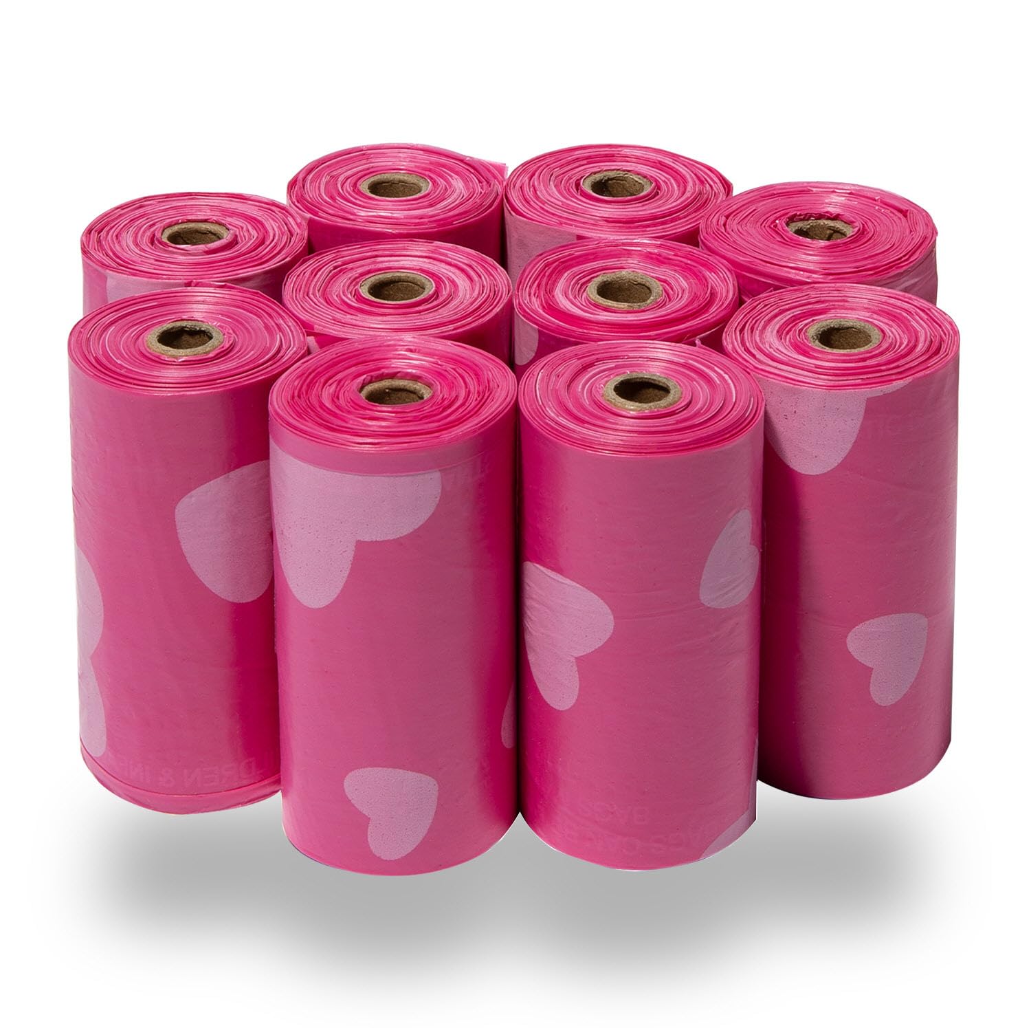 Sacs à crottes Best Pet Supplies avec cœur rose pour promenades propres.