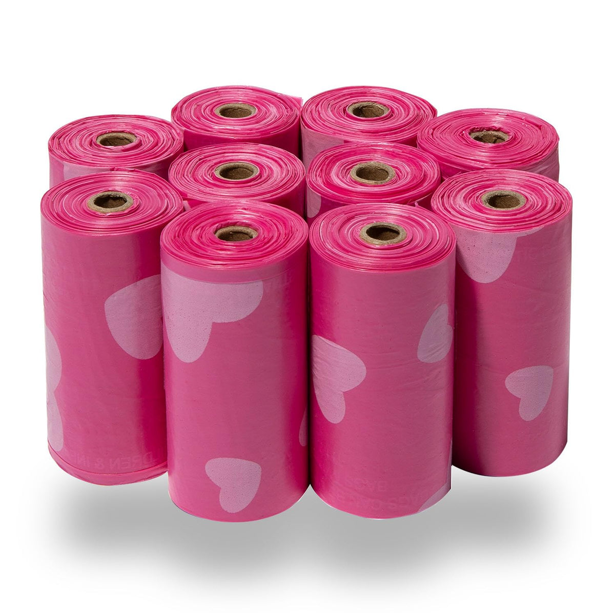 Sacs à crottes Best Pet Supplies avec cœur rose pour promenades propres.