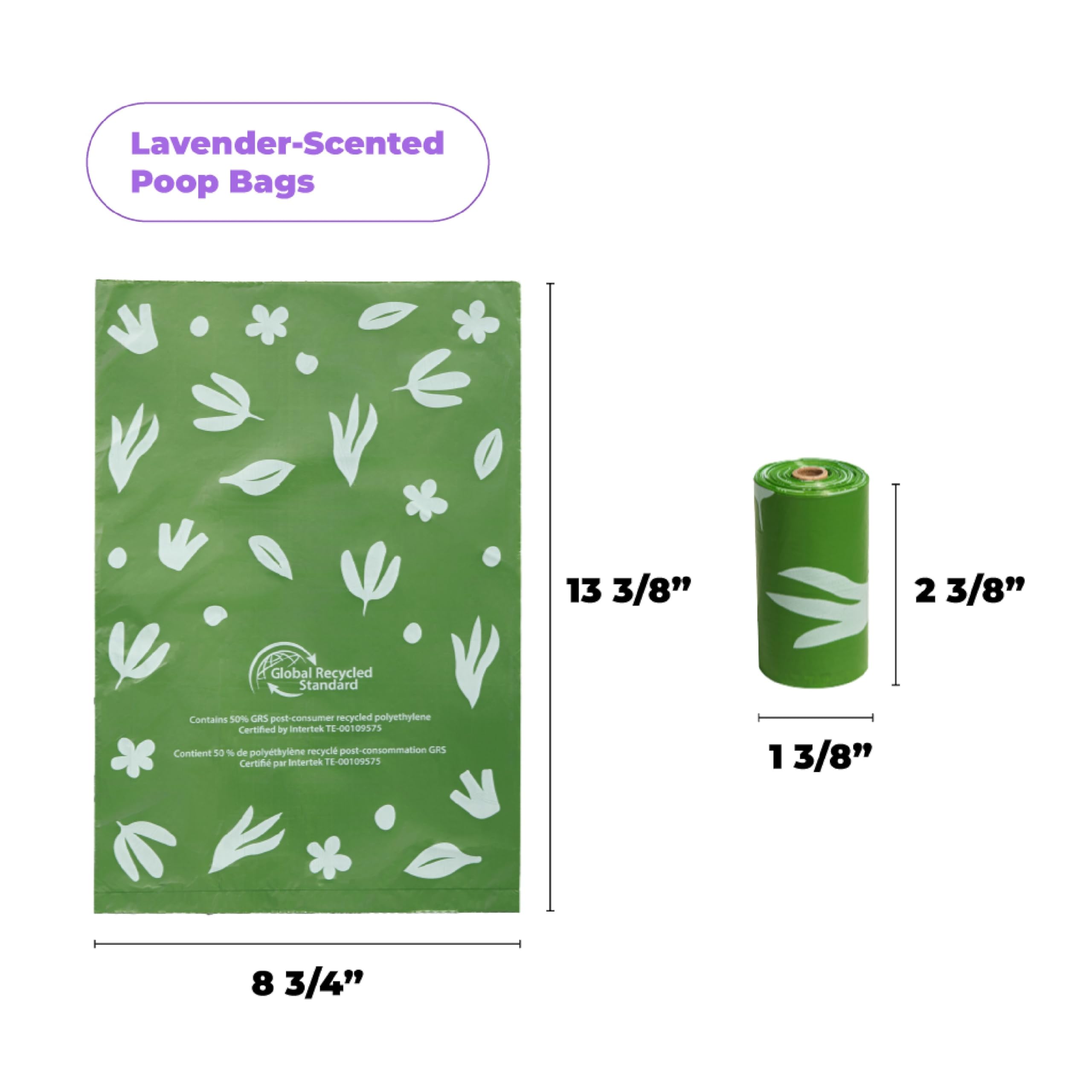 Best Pet Supplies sacs-crottes lavande, parfum doux, pratique pour les sorties.