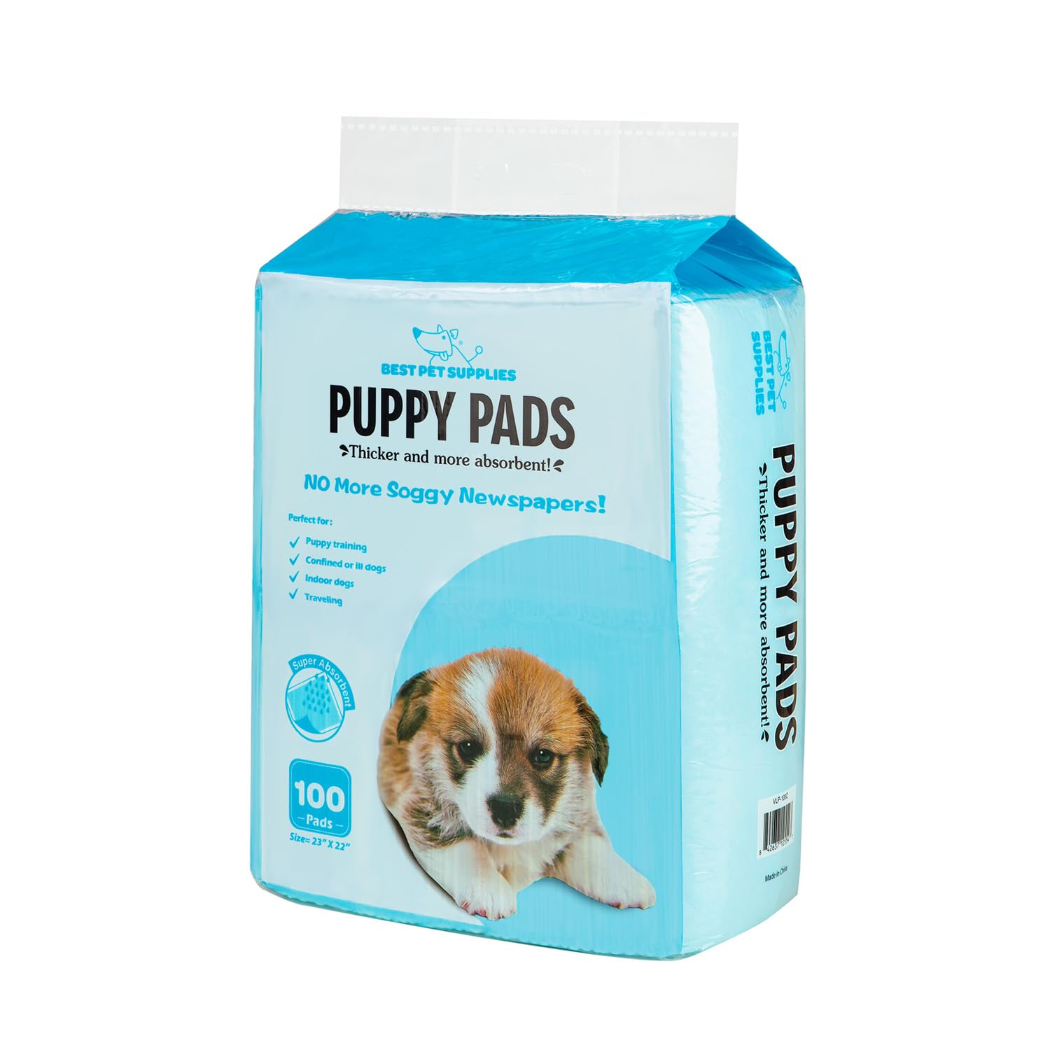 Best Pet Supplies tapis-pipi chiot bleu lot 100, pour apprentissage propre.