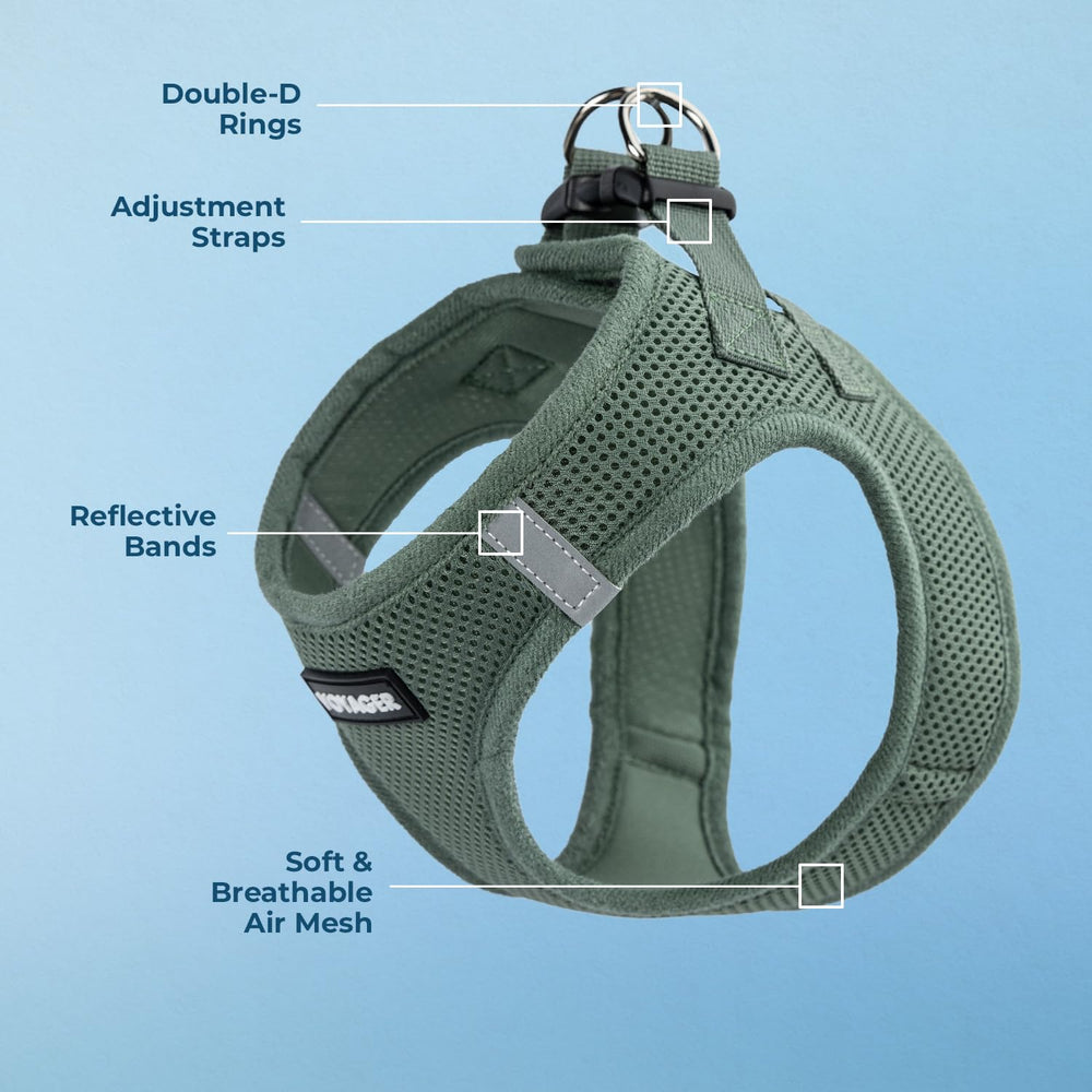 Harnais Best Pet Supplies Voyager bandes réfléchissantes doubles pour meilleure visibilité.