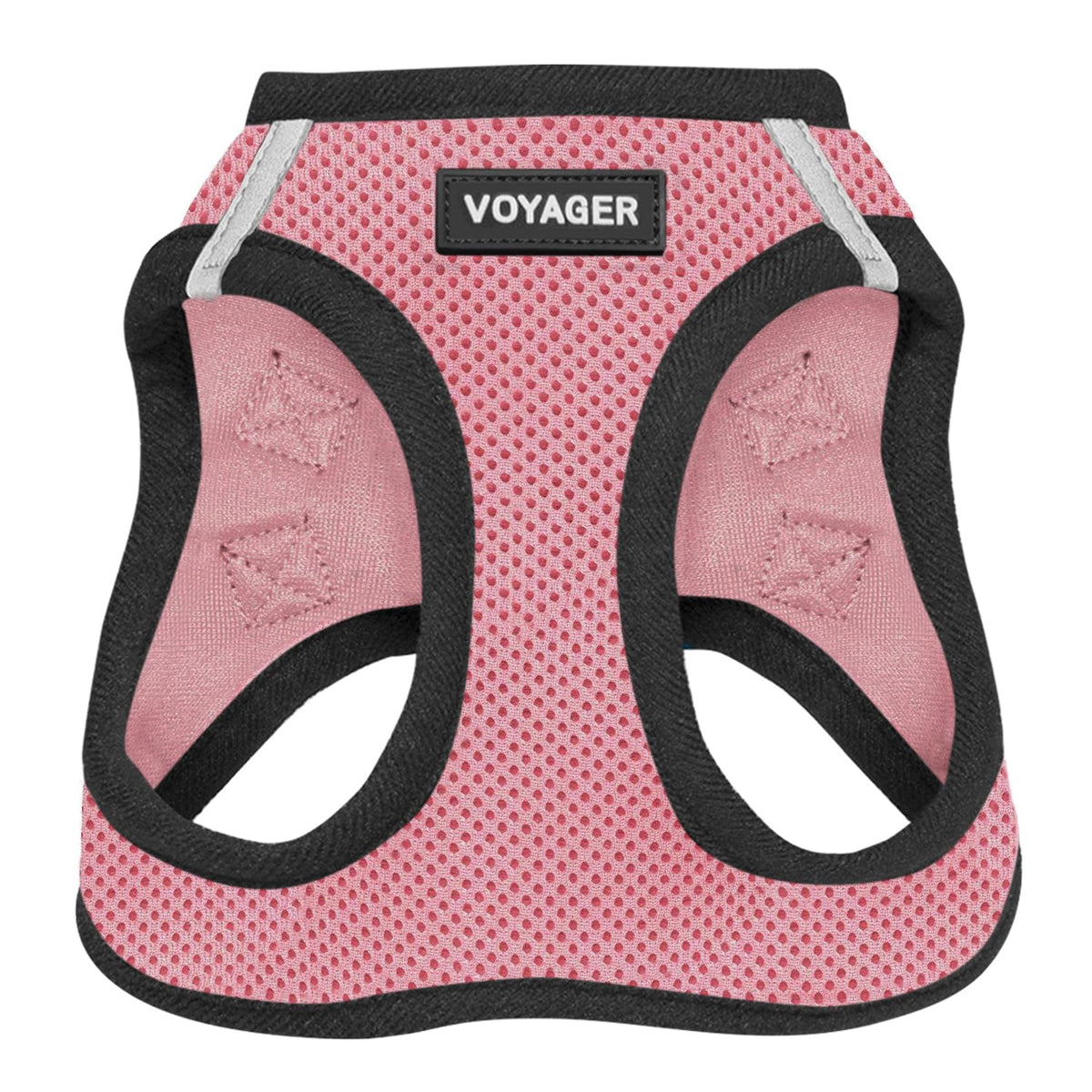 Harnais Voyager Best Pet Supplies rose et noir, enfilage rapide et pratique pour chiens et chats.