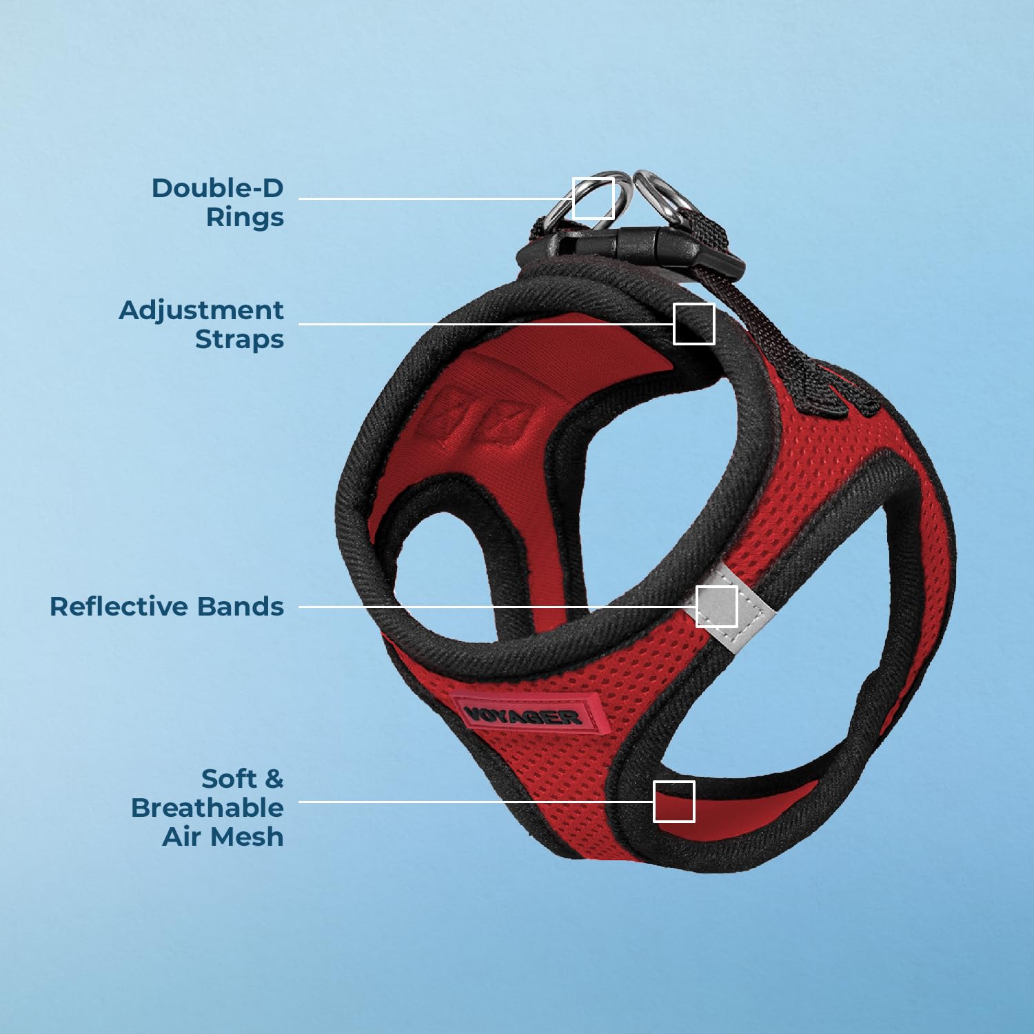 Harnais Voyager Best Pet Supplies fermeture à Velcro robuste pour sécurité