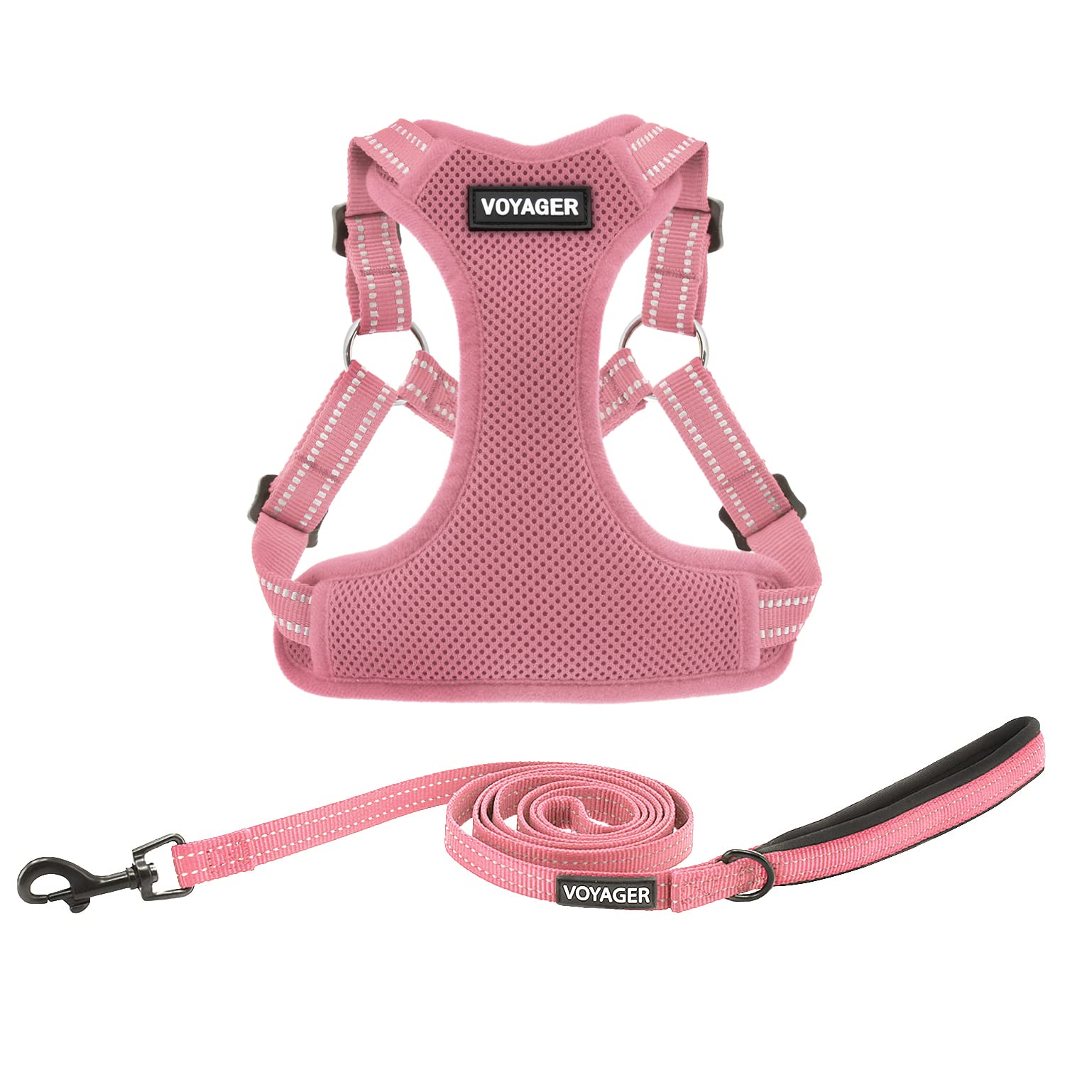 Best Pet Supplies Voyager harnais à enfiler rose pour chien, confort et ajustement