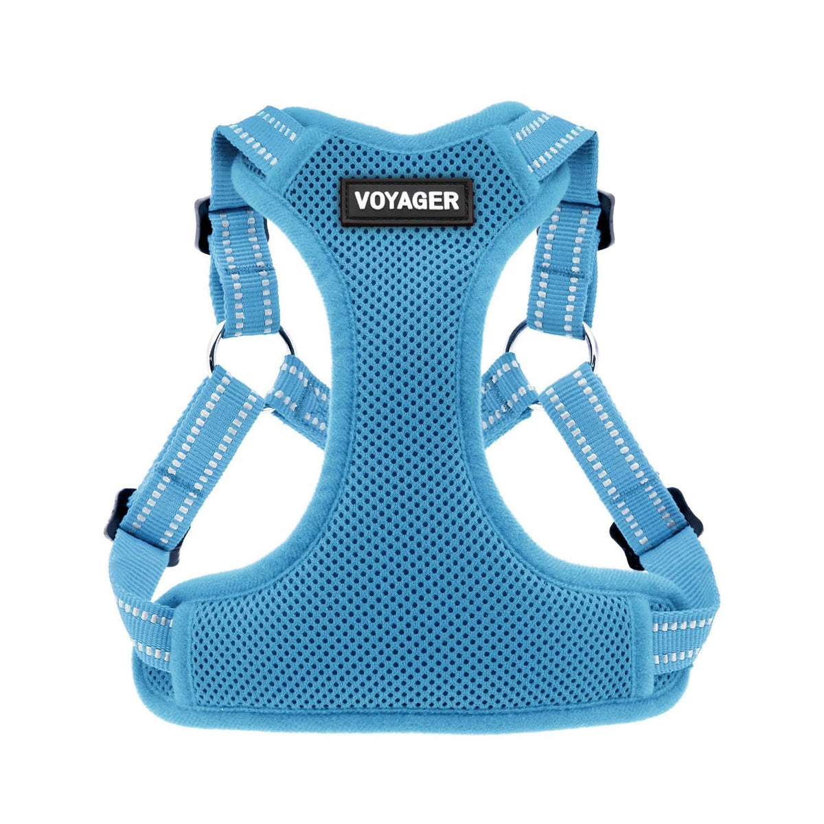 Best Pet Supplies Voyager harnais entrée-simple bleu, facile à mettre avant chaque promenade.