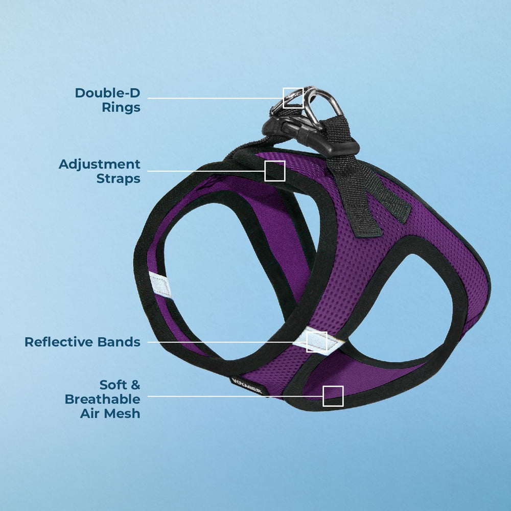 Best Pet Supplies Voyager harnais fermeture Velcro et boucle sécurisée pour un enfilage rapide.