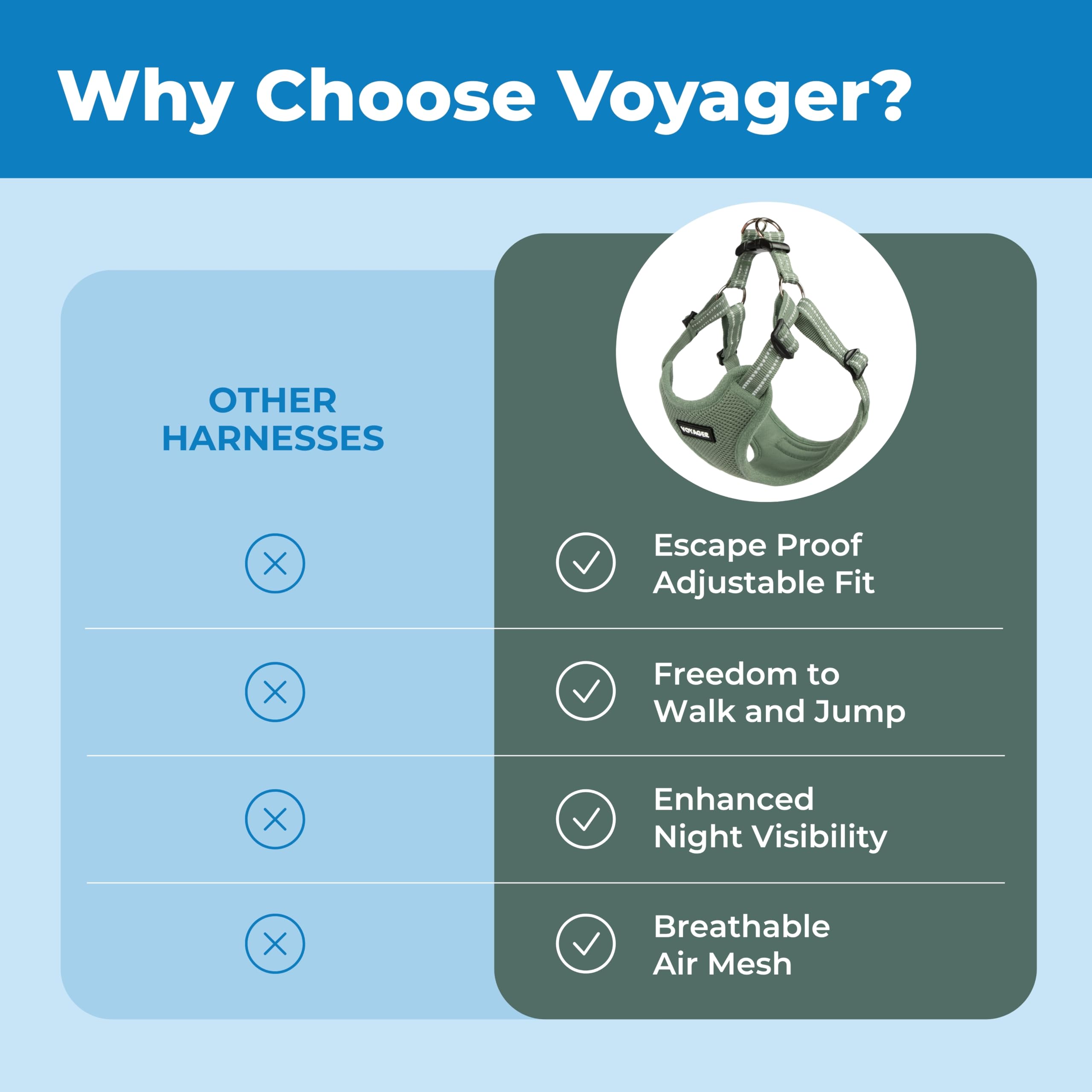 Harnais Voyager, mise en place facile pour gagner du temps avant la balade
