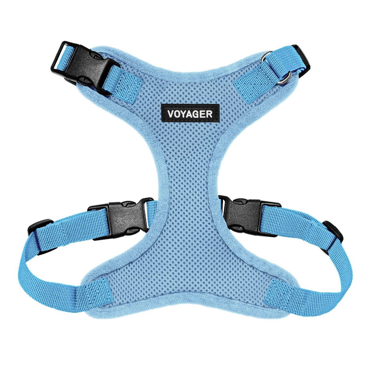 Harnais Voyager de Best Pet Supplies maillage respirant bleu clair pour toutes les saisons.