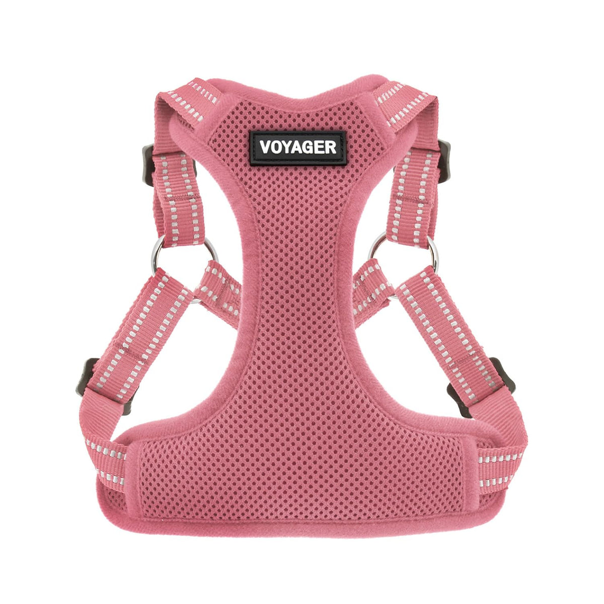Harnais Best Pet Supplies Voyager rose, enfiler facilement pour des promenades sans stress.