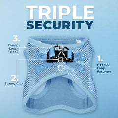 Best Pet Supplies Voyager mesh respirant bleu ciel, confort été et hiver.