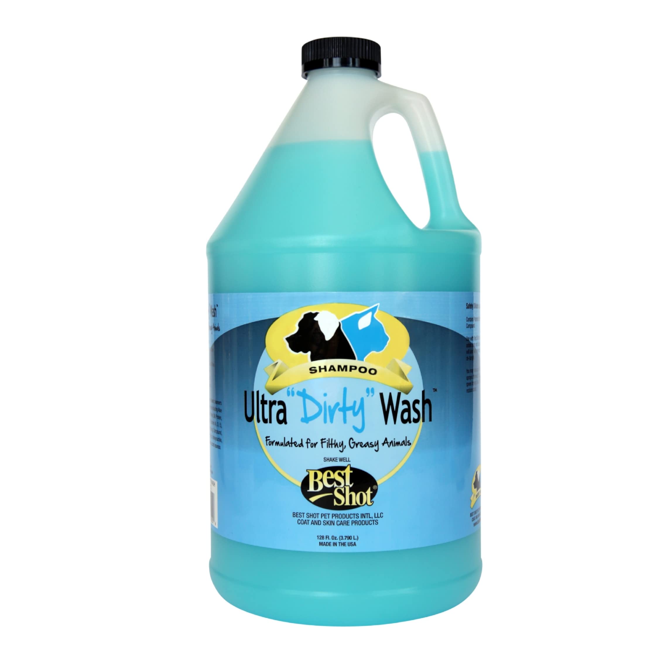 Best Shot Ultra Dirty Wash, bouteille 1 galon prête au lavage en profondeur du pelage.