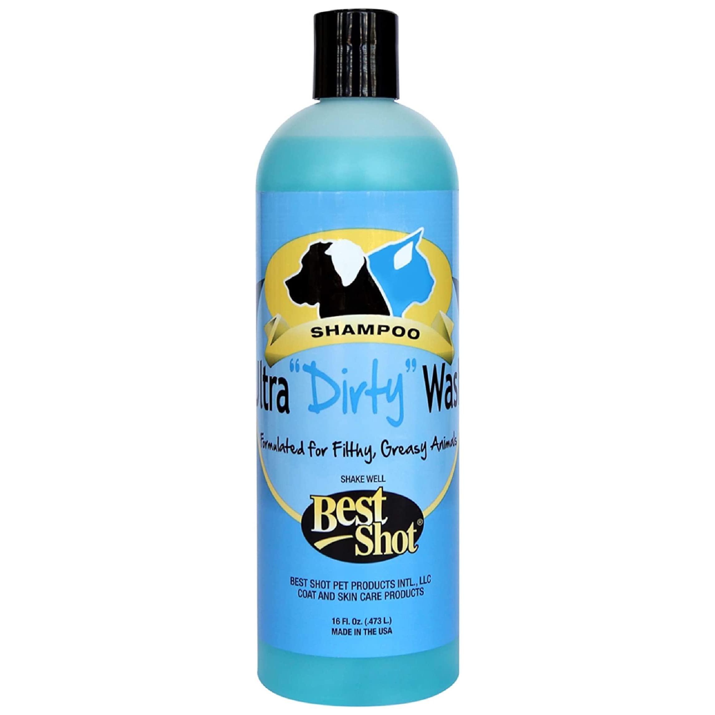 Best Shot Ultra Dirty Wash Shampoo – bouteille 16 oz avec mousse riche pour pelage propre