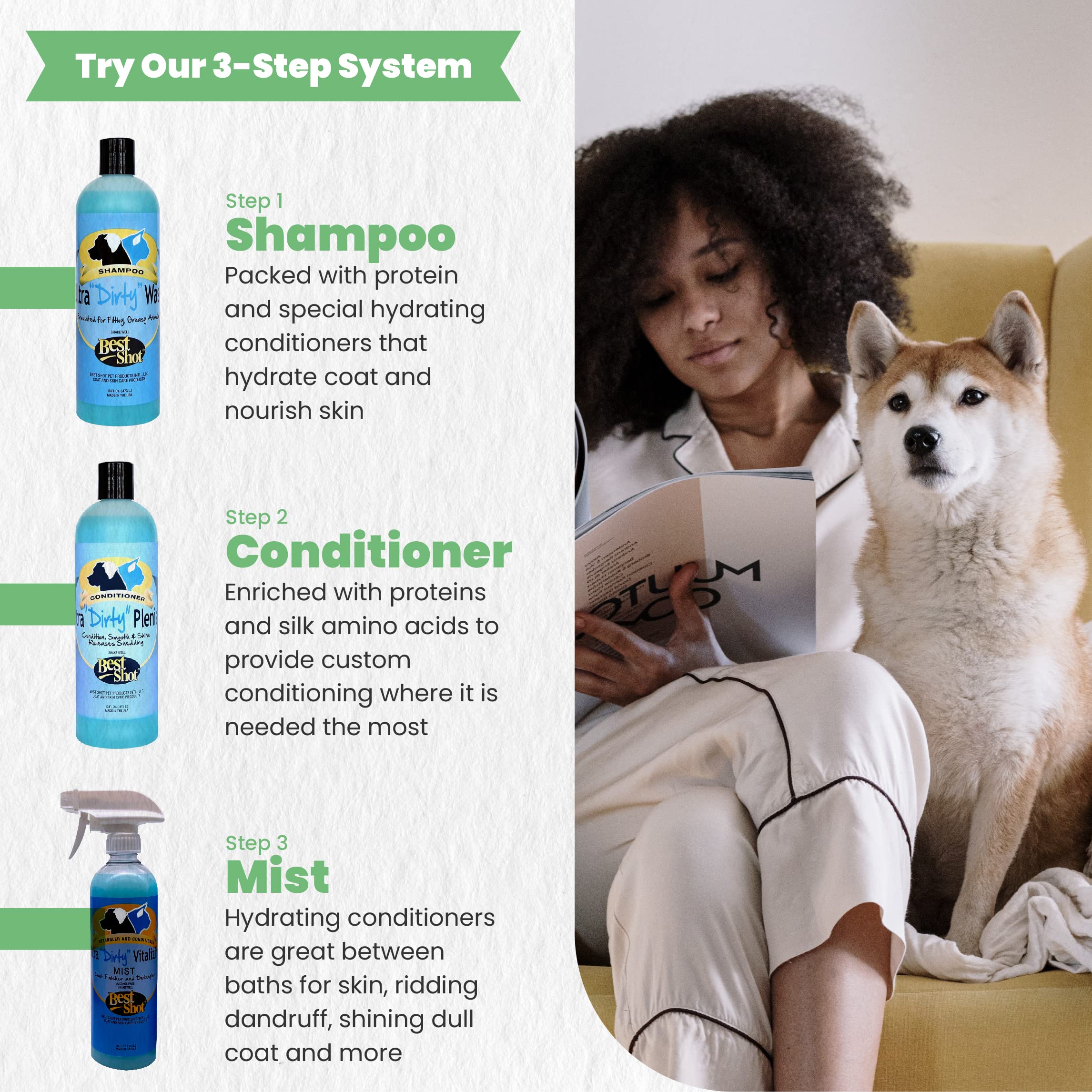 Shampooing sans savon, rinçage aisé sans résidu