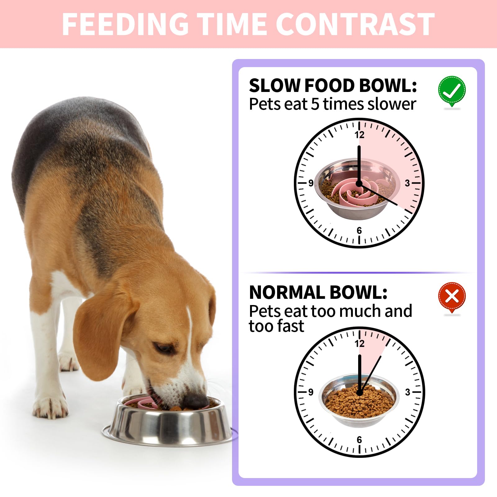 Bestalk bol chien en silicone doux avec ventouse rose, sécurité et confort.