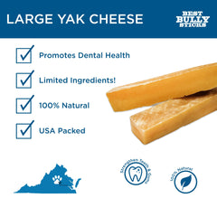Best Bully Sticks Yak Cheese: ingrédients naturels sans additifs pour chiens.