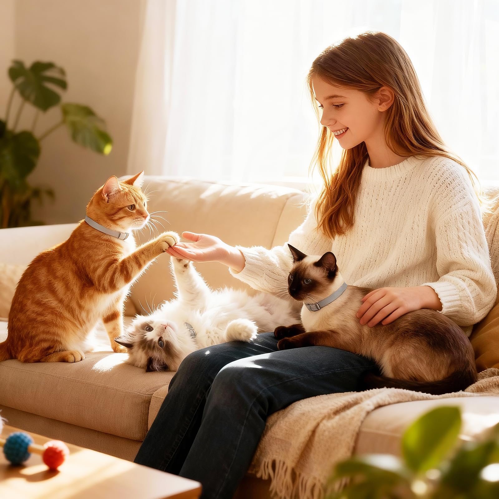 BestHoby colier chat gris avec huiles essentielles naturelles suggérées.