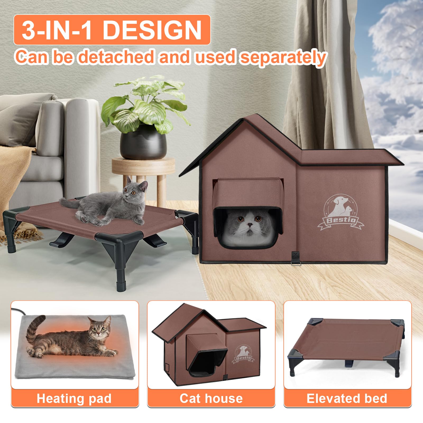 Bestio, refuge extérieur étanche, durable et idéal pour animaux extérieurs.