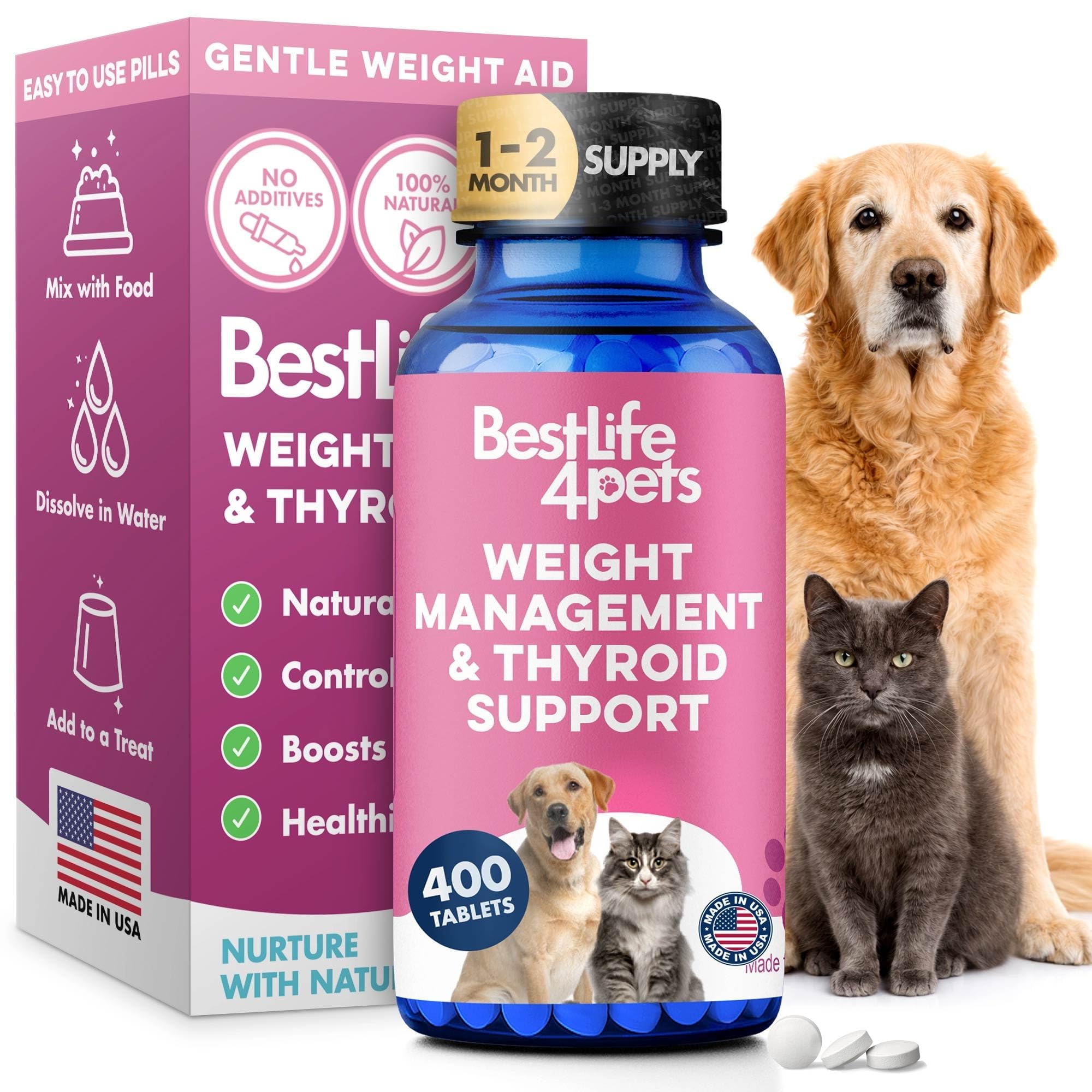 BestLife4Pets – bouteille de petites pilules inodores, faciles à administrer.