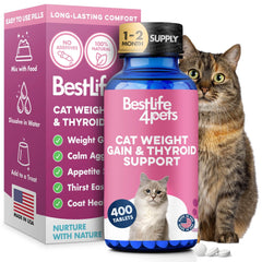 BestLife4Pets Gain Poids Chat: bouteille de pilules inodores favorisant une prise quotidienne.