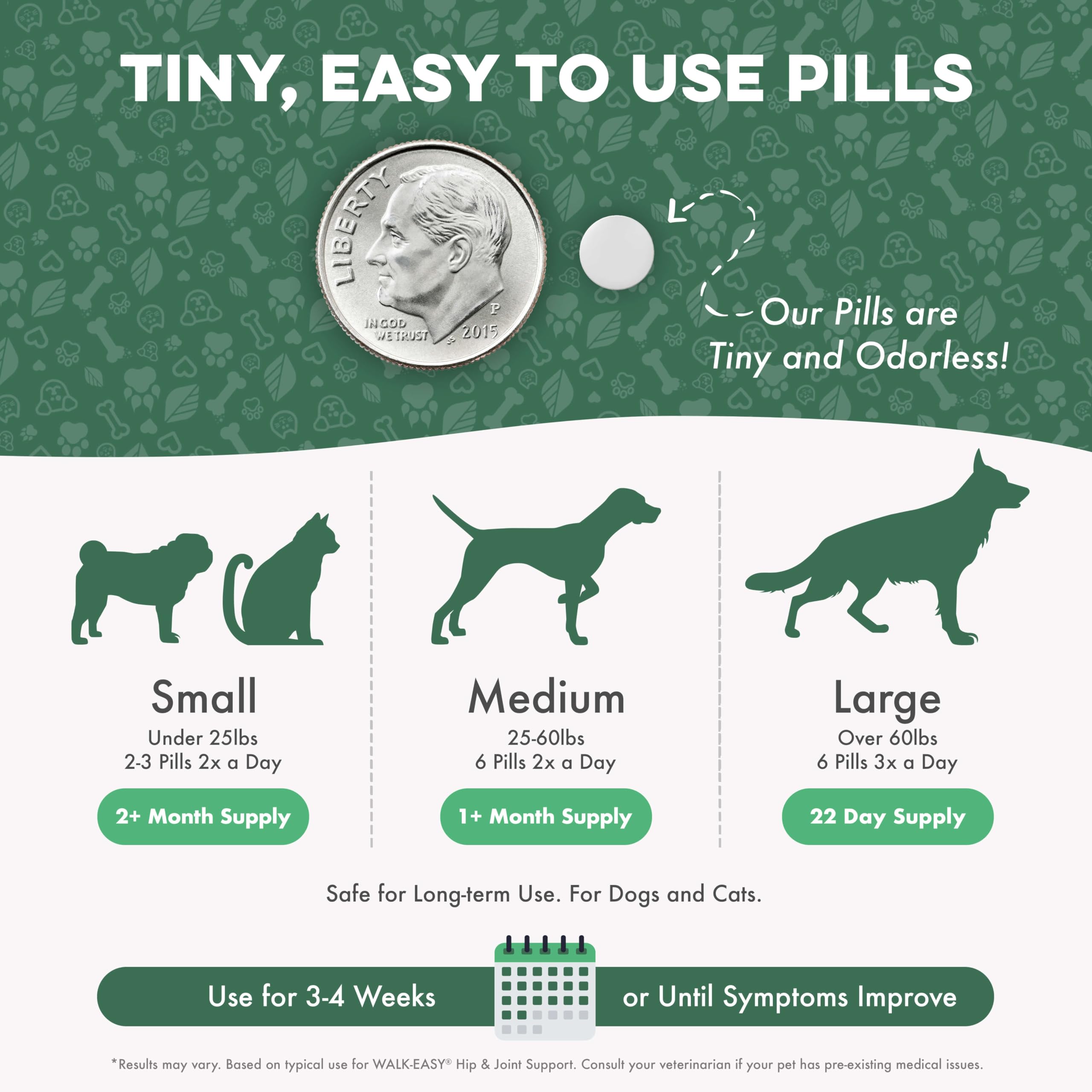 BestLife4Pets Walk-Easy – packaging pratique et durabilité des pilules.