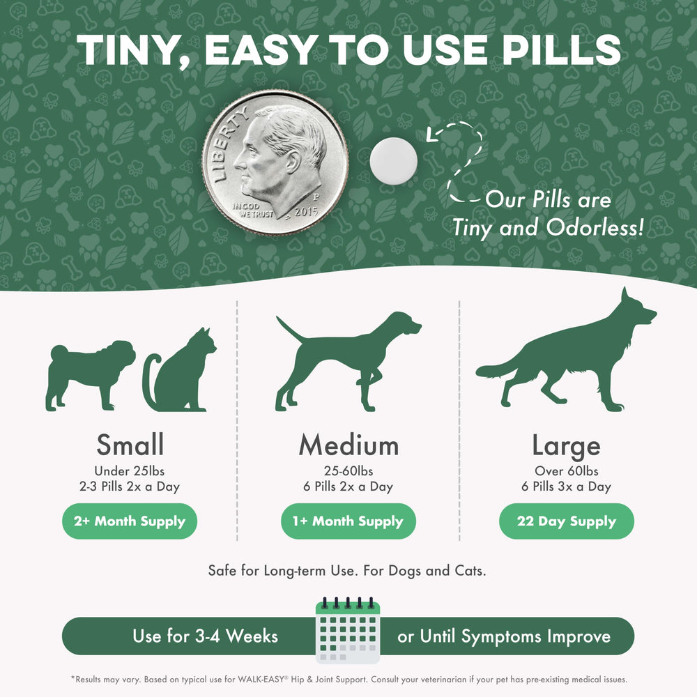 BestLife4Pets Walk-Easy – packaging pratique et durabilité des pilules.