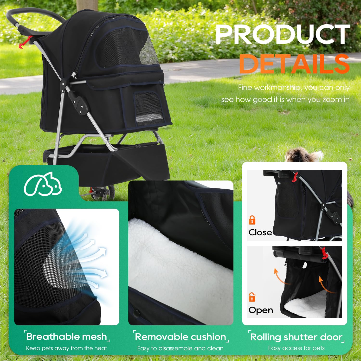 BestPet chariot panier de rangement pratique pour sorties.
