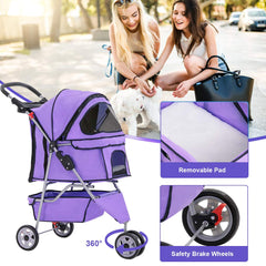 BestPet Poussette 3 Roues, fenêtre capuche pour ventilation et sécurité.