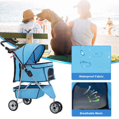 BestPet Poussette Roues 6-3 Pouces: parcours en terrain varié sans effort.