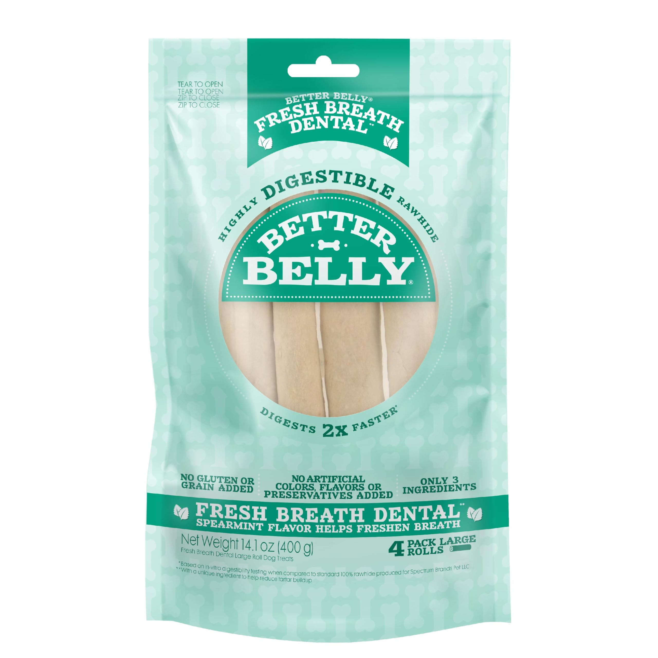 Better Belly rouleaux-dentaires frais pour l’haleine et l’hygiène buccale.