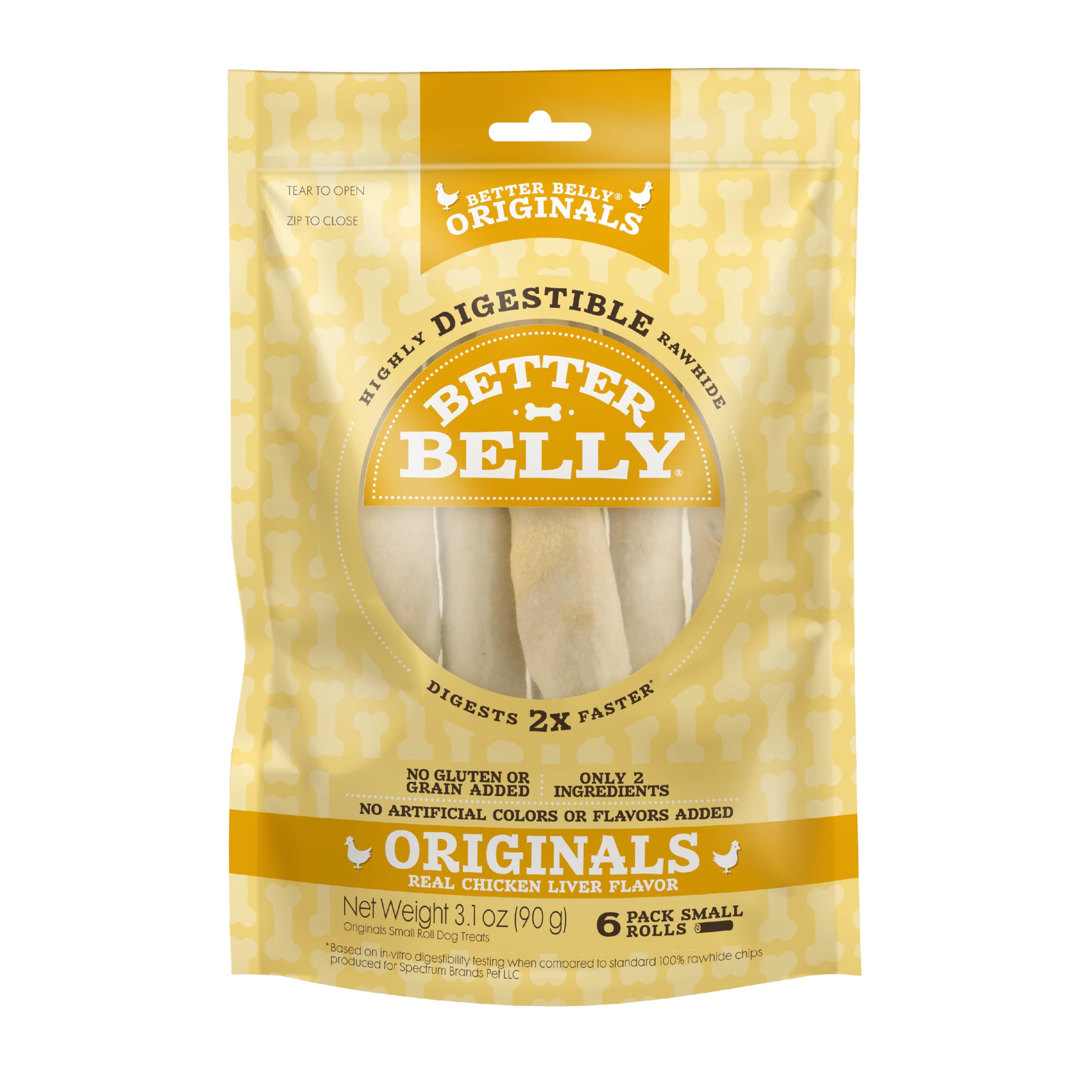 Petit format Better Belly, adapté pour petits chiens et car rides.
