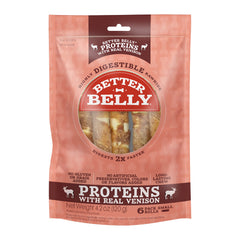 Better Belly Protéines à la venaison – rouleaux, friandise protéinée facilement digeste pour chiens.