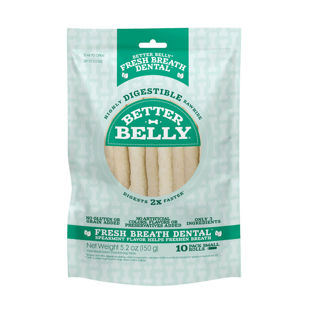 Better Belly rouleaux dentaires petits frais : haleine plus fraîche après chaque mastication.