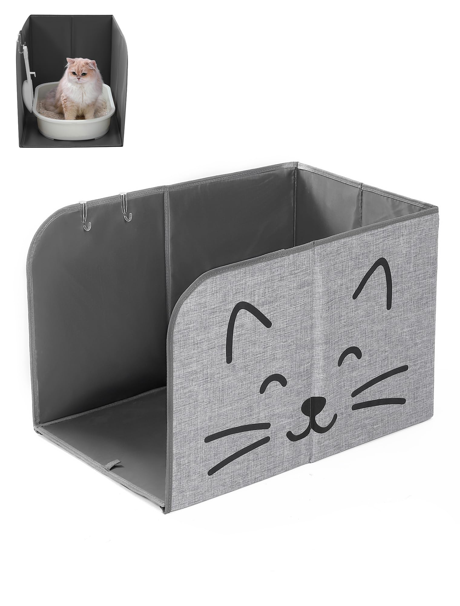 Beveetio bac litière avec ouverture haute pour plus d'espace et confort du chat.