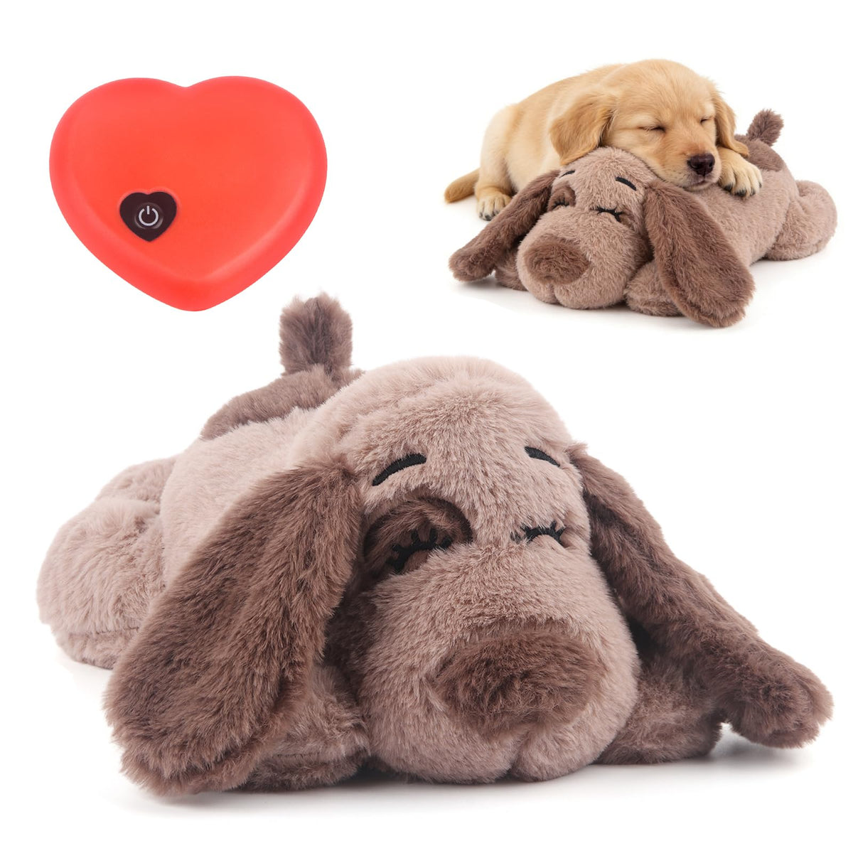 BEVERLYSHARK chiot-coeur-battant peluche: favorise le calme nocturne.
