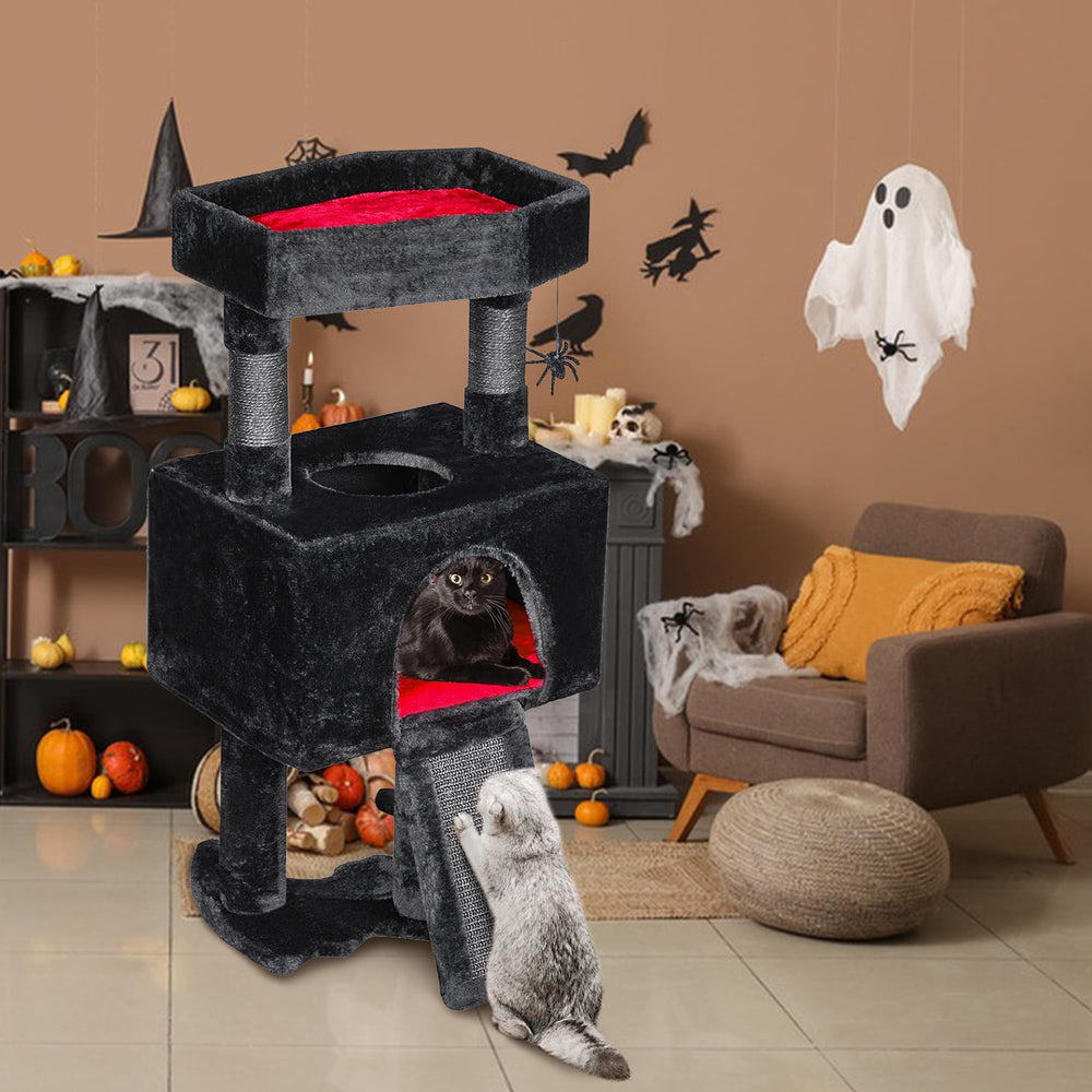 BEWISHOME arbre-chat base-forme-chauve-souris assure stabilité lors des jeux.