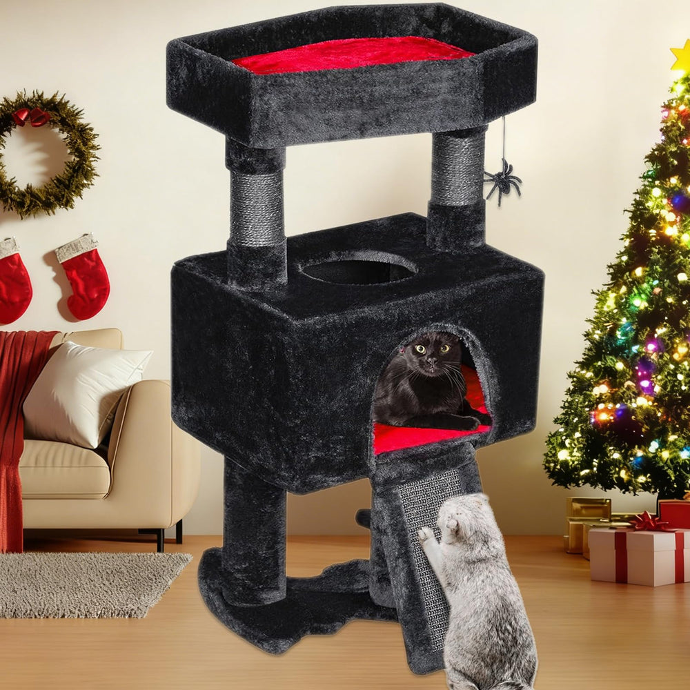 BEWISHOME arbre-chat condo spacieux, perchoir confortable pour chats actifs.