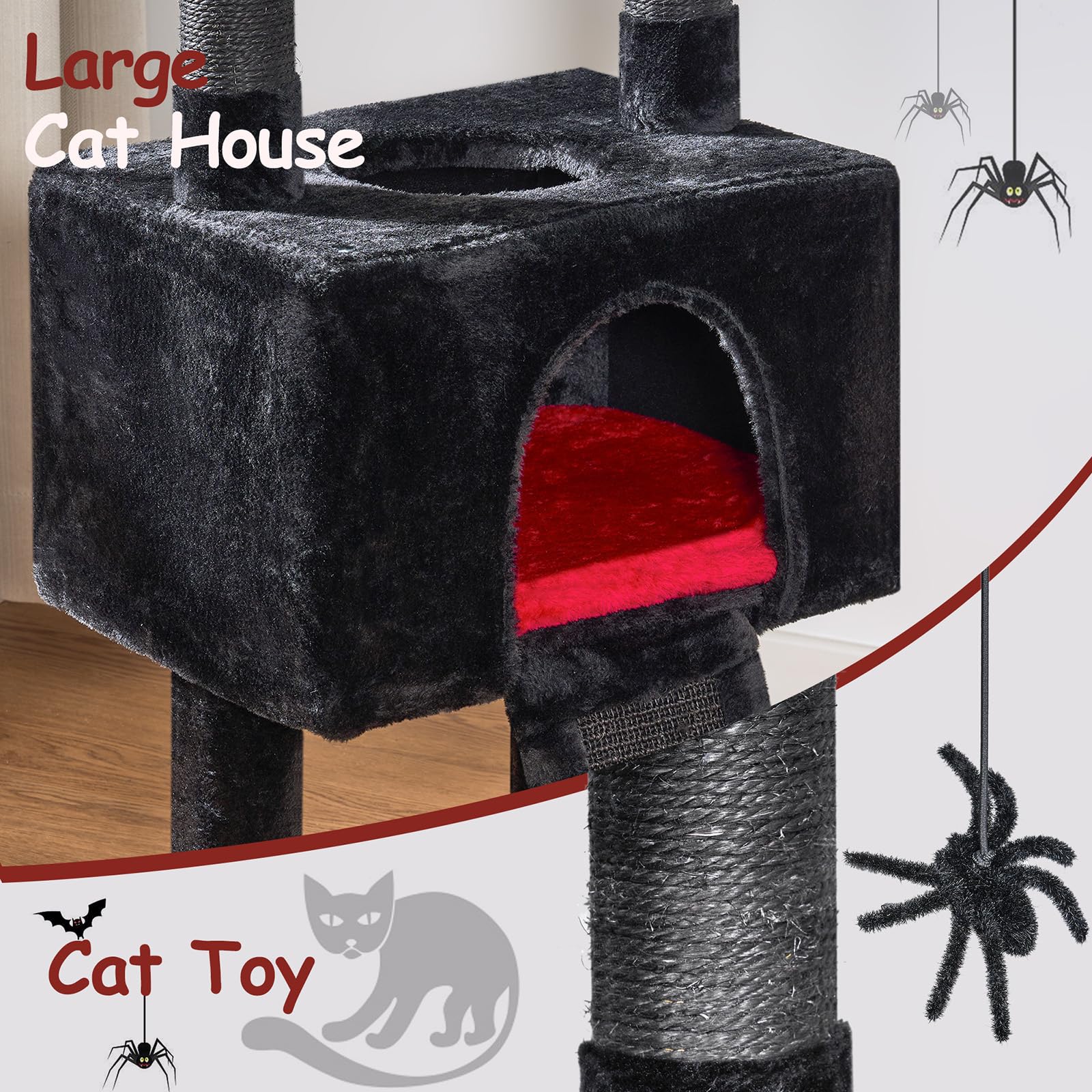 BEWISHOME arbre-chat coussins-amovibles faciles à laver.