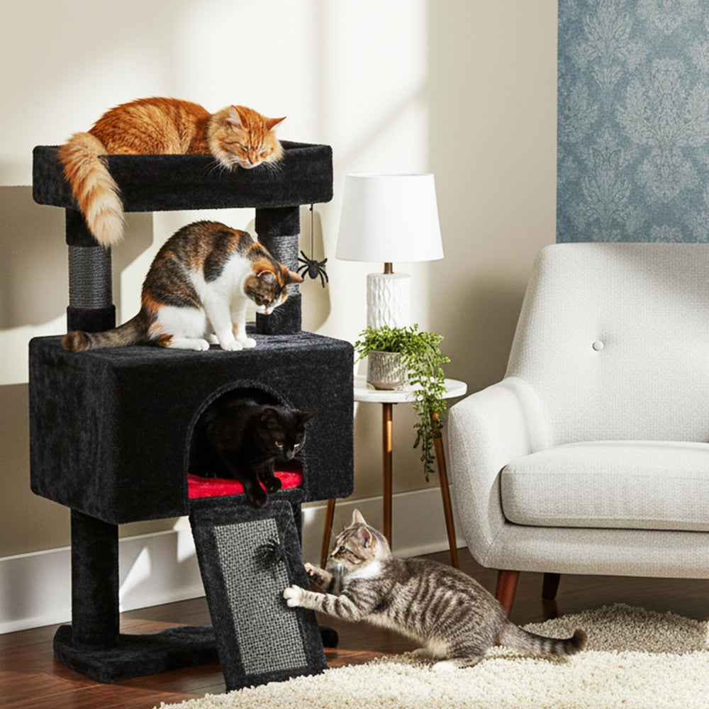BEWISHOME arbre-chat postes-griffes en sisal pour affûter les griffes.