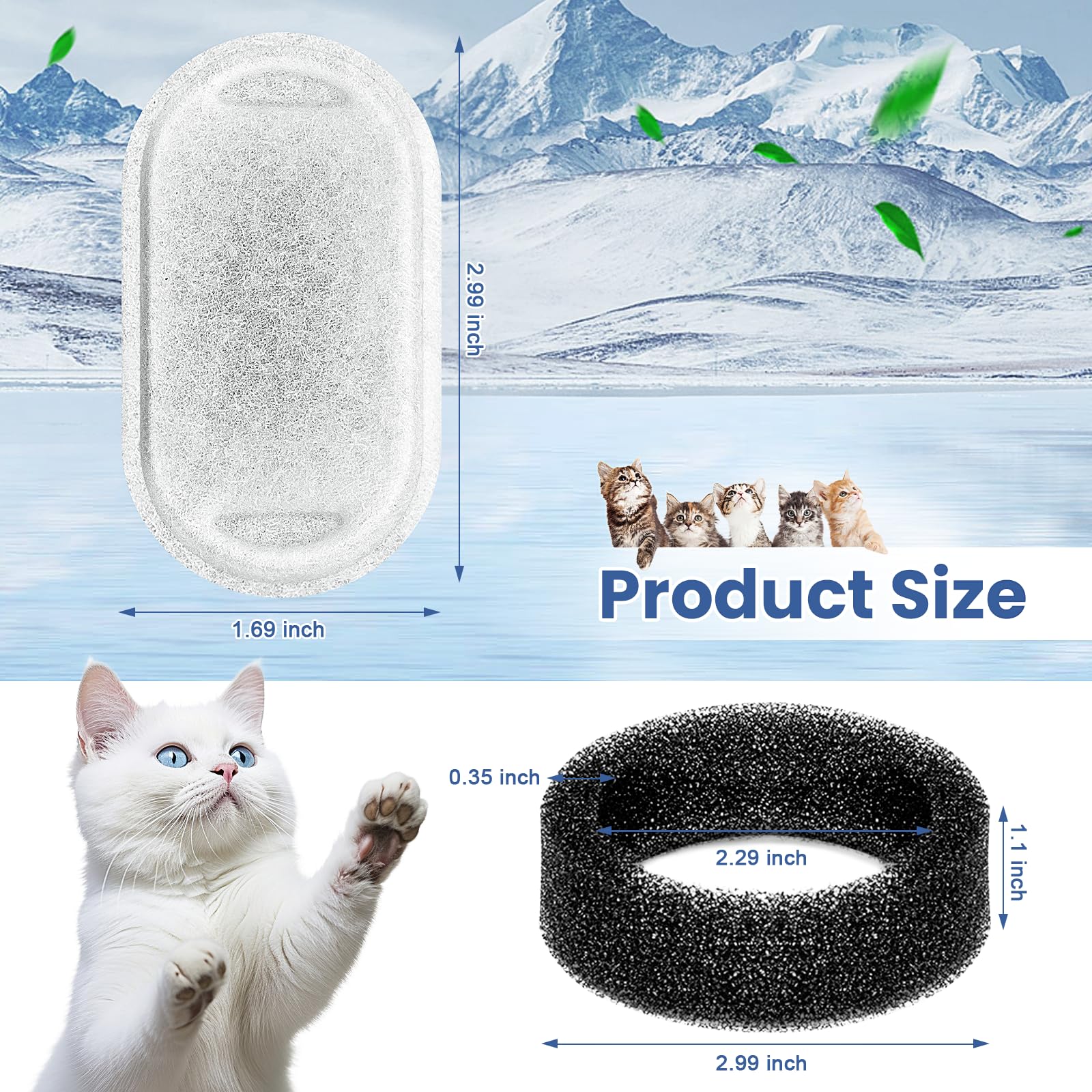 Éponge Beyolike filtre-chat, préfiltration contre débris et poils.
