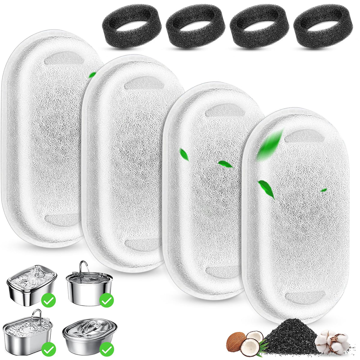 Filtre Beyolike pour fontaine chat 2L, eau plus claire et savoureuse.