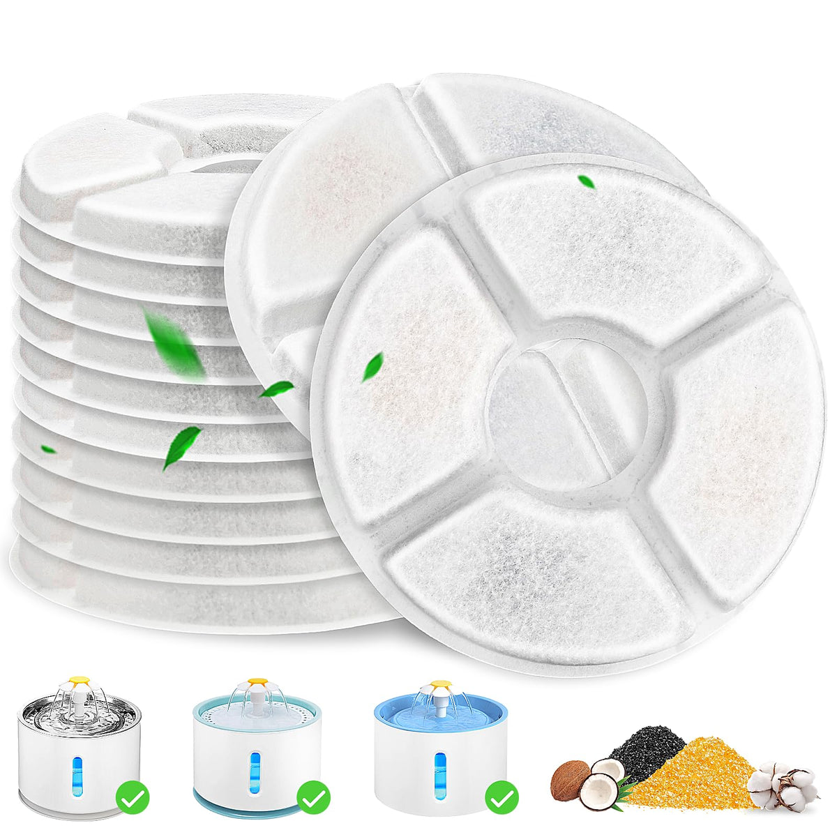 Beyolike ensemble de 12 filtres pour fontaine chat, purifie l'eau