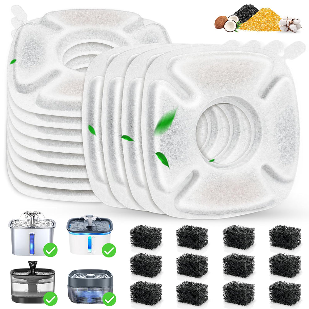 Filtre Beyolike pour fontaine chat – ensemble 24 filtres pour eau plus fraîche